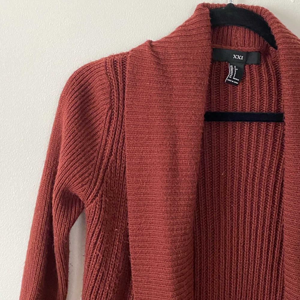Forever 21 Open Maroon Cardigan